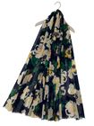 Summer Peony Flower Print Scarf With Frayed Edge / SC-3879